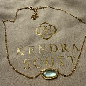 Kendra Scott Gold Necklace with Aqua Stone
